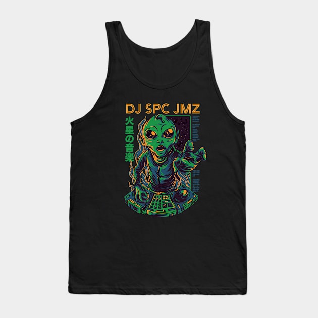 DJ SPC JMZ // Alien DJ // Funny Martian Disc Jockey Tank Top by SLAG_Creative